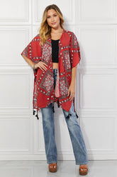 Kimono Paisley Justin Taylor en rouge
